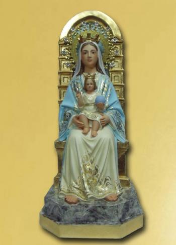 FOTOVIRGEN MARÍA TRONO CON NIÑO JESÚS (65 cms)